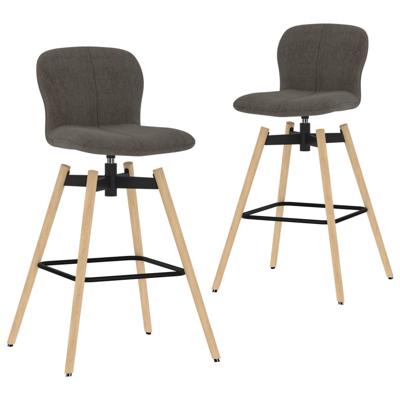 Vidaxl Barstoelen Draaibaar 2 St Stof Taupe