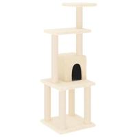 vidaXL Kattenkrabpaal met sisal krabpalen 105 cm crèmekleurig