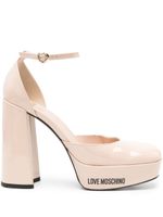 Love Moschino logo-sole 125mm platform pumps - Rose