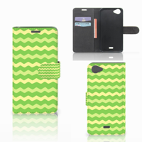 Wiko Rainbow Jam Telefoon Hoesje Waves Green