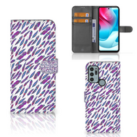 Motorola Moto G60s Telefoon Hoesje Feathers Color - thumbnail