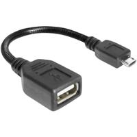 DELOCK Kabel USB micro-B St flexibel > USB-A Bu OTG zwanenhals 18 cm