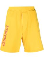 DSQUARED2 short en coton à logo imprimé - Jaune