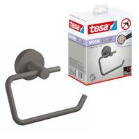 tesa® MOON GREY Toiletrolhouder, mat grijs - Wc-rolhouder Zonder Deksel voor Badkamers in Industriële en Moderne Stijl - Zonder Boren, Zelfklevend - 99 mm x 140 mm x 53 mm