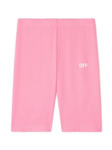 Off-White Kids short côtelé Off Stamp - Rose