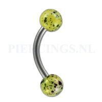 Banana 1.2 mm gespikkelde coating geel - thumbnail