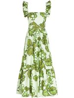 ETRO robe longue imprimée à volants - Vert