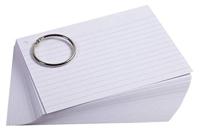 Exacompta - Ref. 10340E - Verpakking met 50 flashcards in folie + ring - gelinieerd geperforeerd - DIN A6 - willekeurige kleur wit, blauw, geel, roze, groen