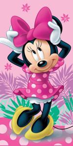 Minnie Mouse strandlaken flower 70 x 140 cm roze