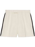 Gucci braid-embellished tweed shorts - Blanc