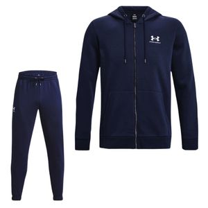 Under Armour Essential Fleece Trainingspak Full-Zip Hooded Donkerblauw Wit