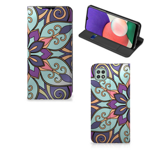 Samsung Galaxy A22 5G Smart Cover Purple Flower