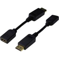 Digitus AK-340408-001-S DisplayPort / HDMI Adapter [1x DisplayPort stekker - 1x HDMI-bus] Zwart 15.00 cm