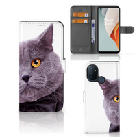 OnePlus Nord N100 Telefoonhoesje met Pasjes Kat