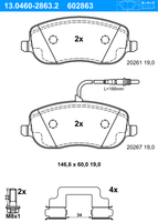 Remblokkenset, schijfrem ATE, u.a. für Citroën, Fiat, Peugeot, Lancia