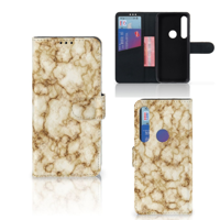 Motorola Moto G8 Plus Bookcase Marmer Goud