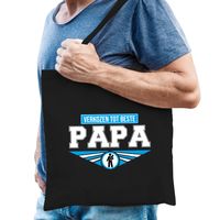 Verkozen tot beste papa katoenen tas zwart voor heren - cadeau tasjes - Vaderdag   -