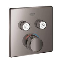 Grohe Grohtherm SmartControl Inbouwthermostaat - 3 knoppen - vierkant - hard graphite 29124A00 - thumbnail