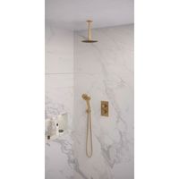 Regendoucheset Inbouw Brauer Gold Edition Thermostatisch 30 cm met 3-Weg Omstelling, Plafondarm en 3-Standen Handdouche Geborsteld Goud Brauer - thumbnail