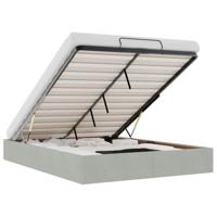 vidaXL Ottoman bedframe zonder matras 140x200 cm fluweel lichtgrijs, bedframe, ottoman bedframe, bedframe met opbergruimte onder het bed