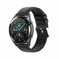 By Qubix - leer + siliconen bandje - Zwart - Compatible met Xiaomi Redmi Watch 5 Active/Redmi Watch 5 Lite - Compatible Xiaomi bandje