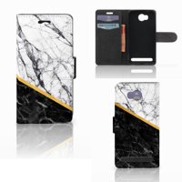 Huawei Y3 2 | Y3 II Bookcase Marmer Wit Zwart - Origineel Cadeau Man