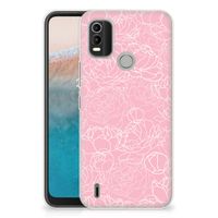 Nokia C21 Plus TPU Case White Flowers - thumbnail