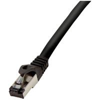 LogiLink CQ8103S RJ45 CAT 8.1 S/FTP 15.00 m Zwart Afscherming gevlochten, Halogeenvrij 1 stuk(s)