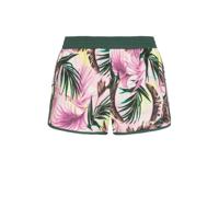 Protest gebloemde strandshort Redwood lichtroze/groen