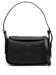 MCM petit sac porté épaule à motif monogrammé - Noir