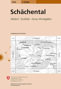 Wandelkaart - Topografische kaart 1192 Schächental | Swisstopo