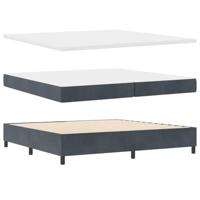 vidaXL Boxspringbed met matras en bank donkergrijs 200x200 cm fluweel