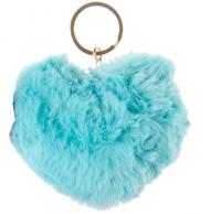 LG-Imports sleutelhanger fluffy hart blauw