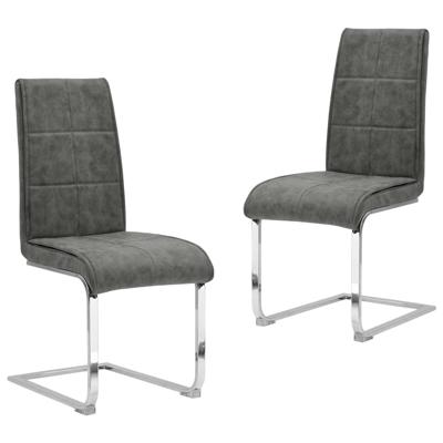 Vidaxl Eetkamerstoelen 2 St Kunstleer Grijs