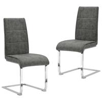 Vidaxl Eetkamerstoelen 2 St Kunstleer Grijs