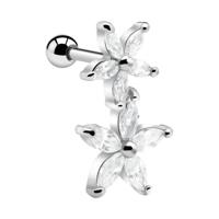 Traguspiercing met bloemenaccessoire Chirurgisch staal 316L Helix / Tragus