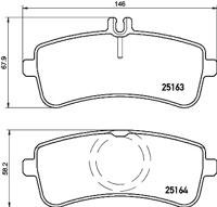 Remmenset, remschijf BREMBO, Remschijftype: Binnen geventileerd, Inbouwplaats: Achteras: , u.a. für Mercedes-Benz