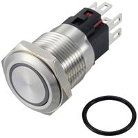 TRU COMPONENTS TC-12647412 Drukschakelaar 250 V/AC 3 A 1x uit/(aan) IP65 RGB Continu RVS 1 stuk(s)
