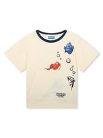 Kenzo Kids t-shirt en coton à imprimé graphique - Tons neutres