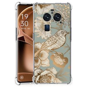 Case voor OPPO Find X6 Pro Vintage Bird Flowers