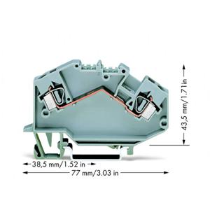 WAGO 781-601 Doorgangsklem 6 mm Spanveer Toewijzing: L Grijs 50 stuk(s)