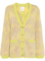 Barrie cardigan à fleurs en jacquard - Jaune