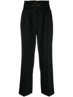 Peserico pantalon de tailleur ceinturé à plis marqués - Noir