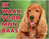 Engelse Cocker Spaniel Waakbord - Ik waak voor mijn Baas