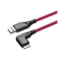 Mathorn Tethering kabel USB-A naar Micro USB-B Right angle Magenta 2m - thumbnail