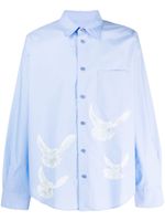 3PARADIS chemise Singing Birds en coton - Bleu