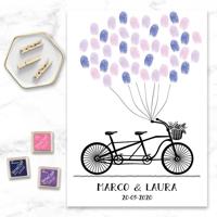 Gepersonaliseerde vingerafdruk poster fiets A3