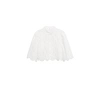 Mango broderie blouse cropped naturel wit