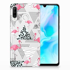 Huawei P30 Lite TPU Hoesje Flamingo Triangle