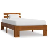 vidaXL Bedframe massief grenenhout honingbruin 90x200 cm